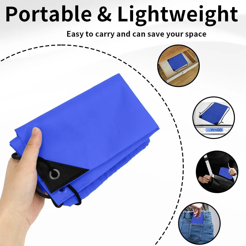 10 PCS Drawstring Backpack Bulk Blue Drawstring Bags Nylon Cinch Bag DIY Drawstring Bag Waterproof Draw String Back Bag Cinch Sack String Backpack for Women and Men Sports Gym Travel Swimming