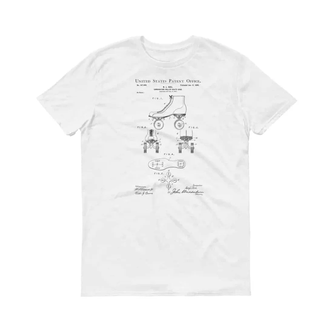 1899 Roller Skate Shoes Patent T-Shirt - Old Patent Shirt, Roller Skate T-Shirt, Roller Skating Fan, Roller-Skate Shirt, Roller Skating Gift