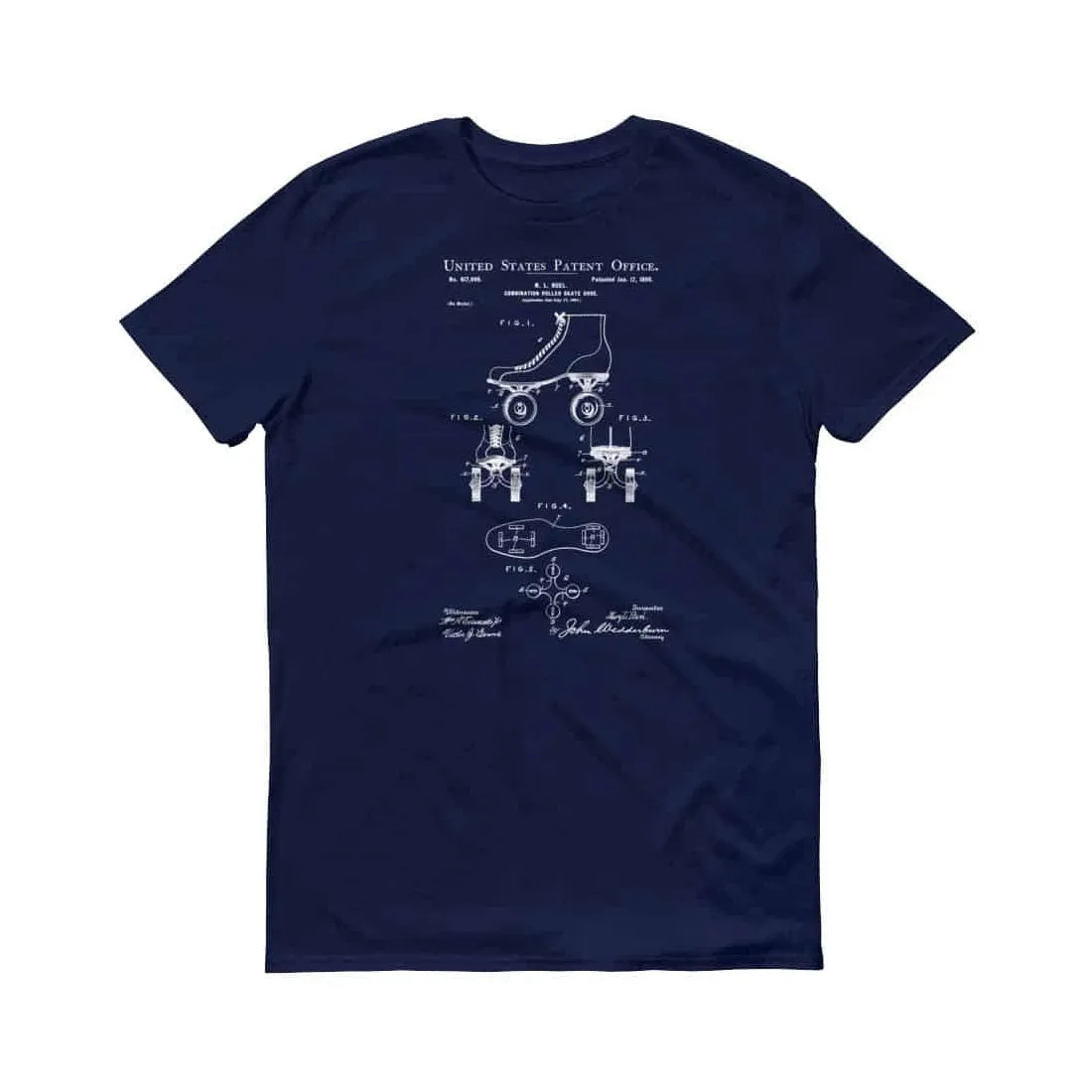 1899 Roller Skate Shoes Patent T-Shirt - Old Patent Shirt, Roller Skate T-Shirt, Roller Skating Fan, Roller-Skate Shirt, Roller Skating Gift