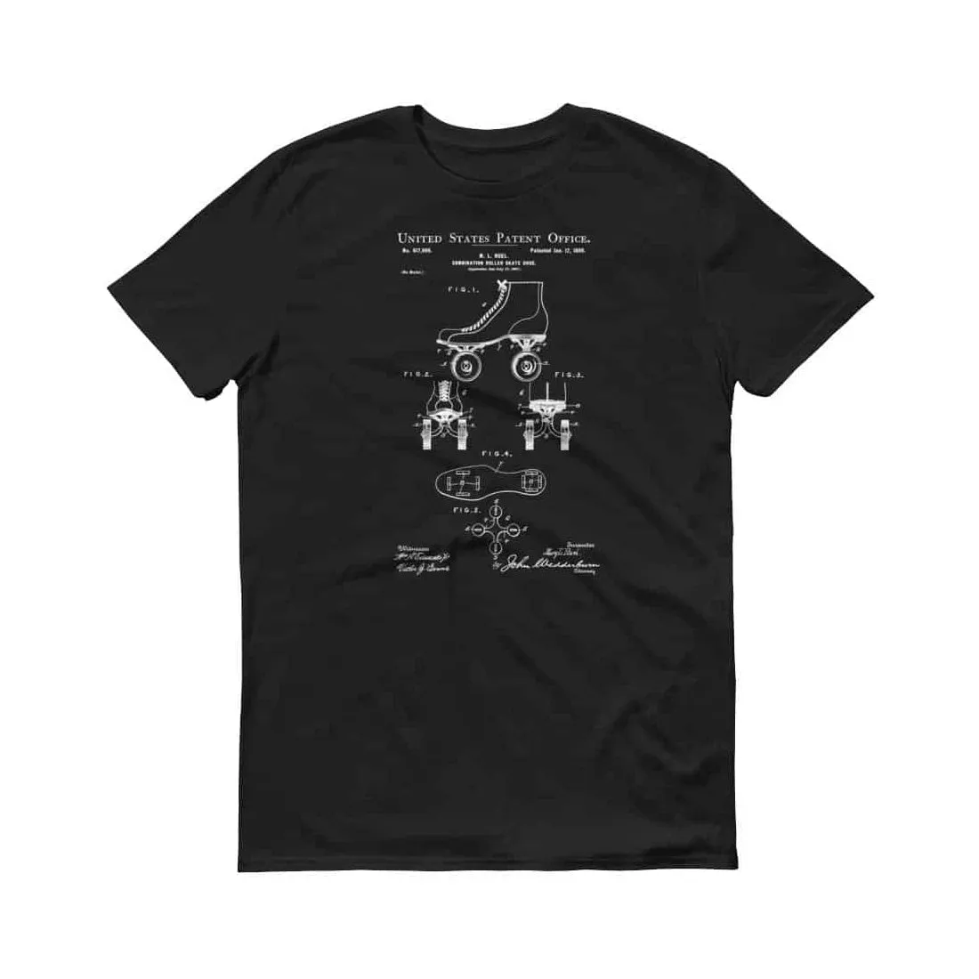 1899 Roller Skate Shoes Patent T-Shirt - Old Patent Shirt, Roller Skate T-Shirt, Roller Skating Fan, Roller-Skate Shirt, Roller Skating Gift