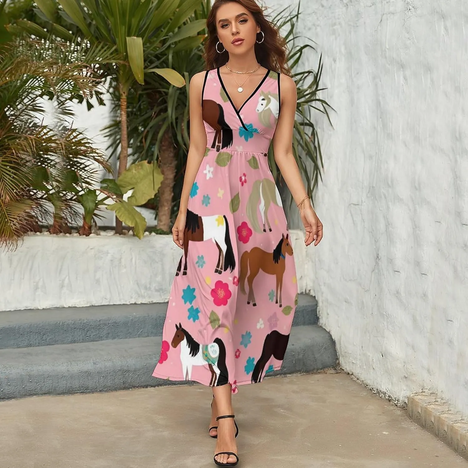 2025 Summer Long Dress Sleeveless Adjustable Party Dress
