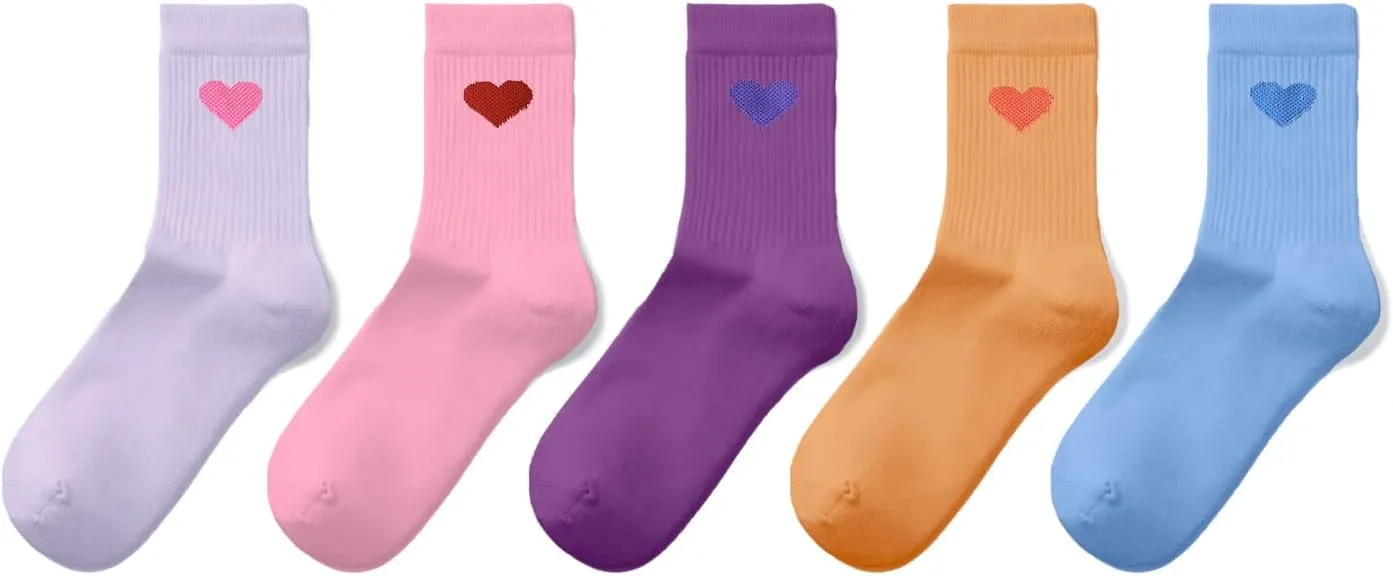 7DayOtter Christmas Women's Mens Athletic Socks - Breathable,Odor-resistant,Comfortable,Cute Heart Design