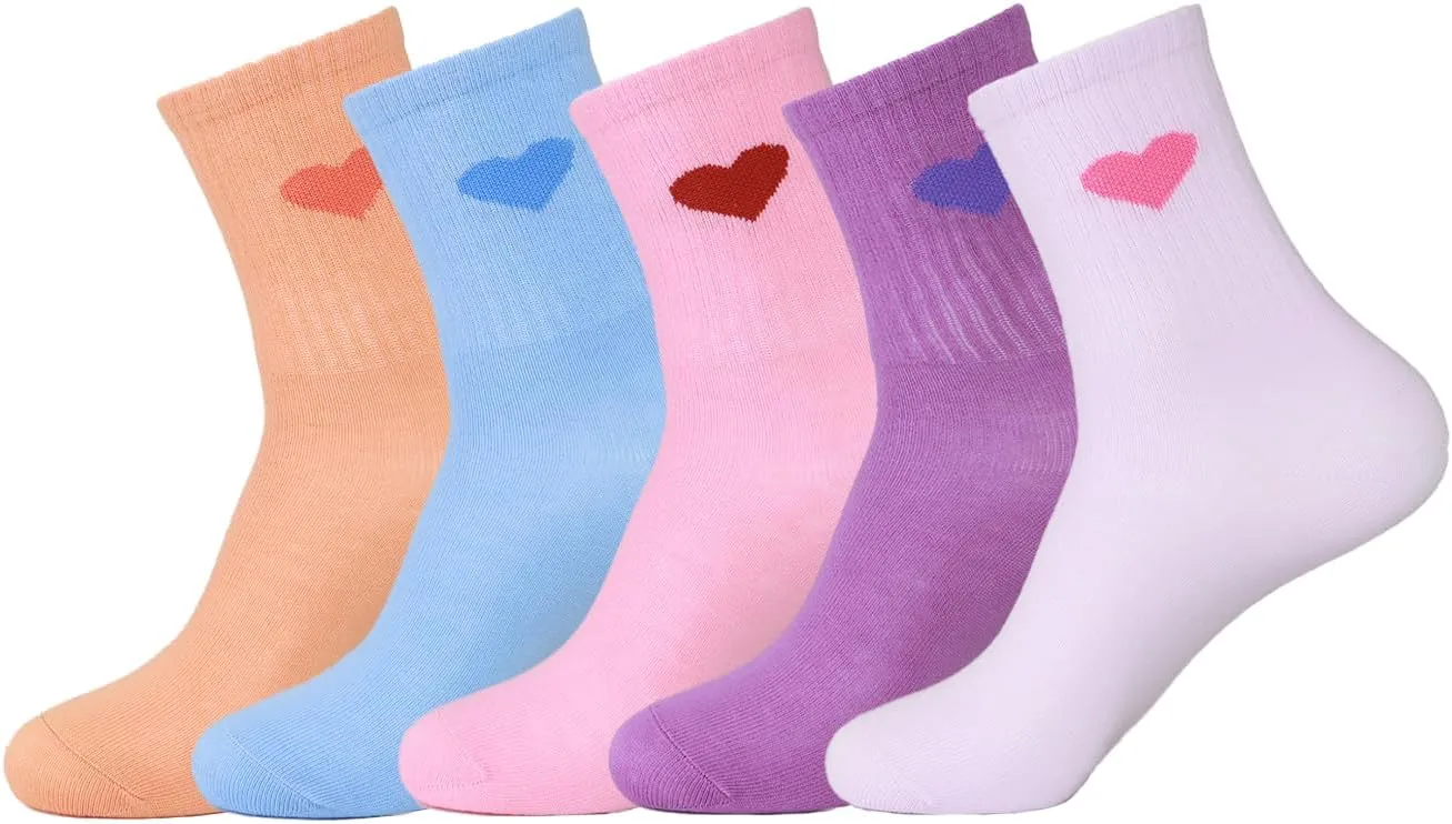 7DayOtter Christmas Women's Mens Athletic Socks - Breathable,Odor-resistant,Comfortable,Cute Heart Design