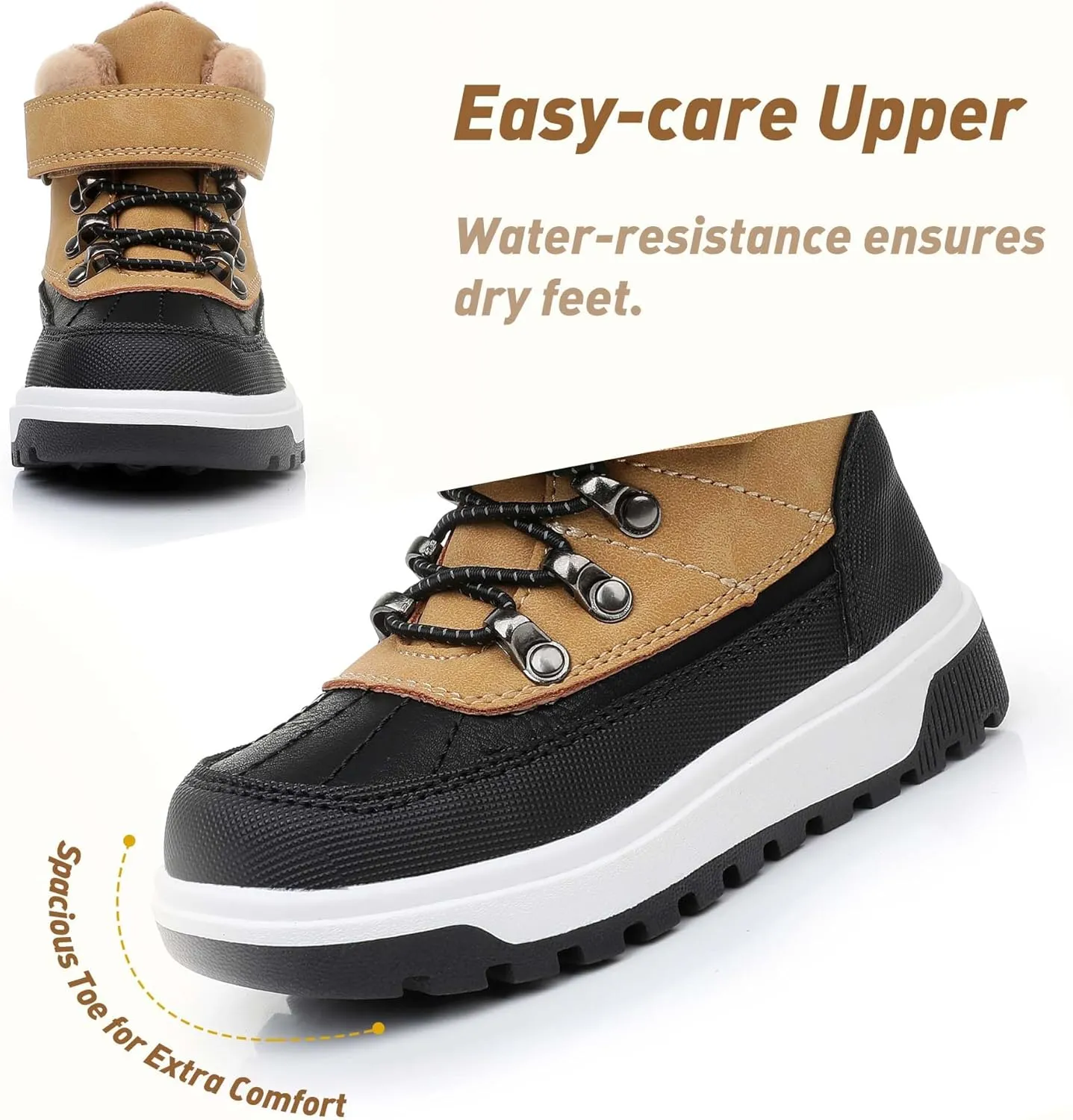 Ahannie Boys Girls Boots Toddler Kids Fall Boots Water Resistant Outdoor Ankle Shoes(Toddler/Littler Kid)