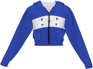 Albanian Flag Hoodies for Women Cute Full Zip Up Cropped Sweatshirts Jackets Casual Comfy Gym Tops Fall Winter