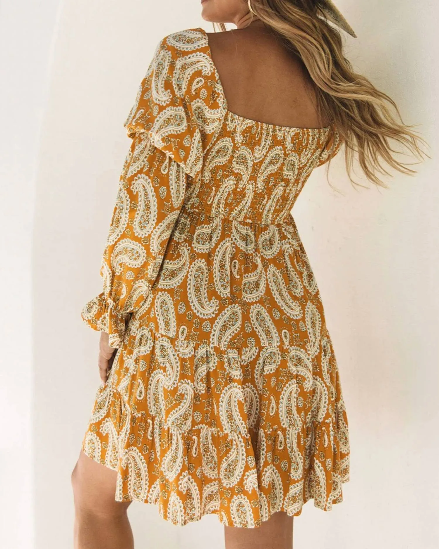 Amaryllis - Boho Paisley Long Sleeve floral