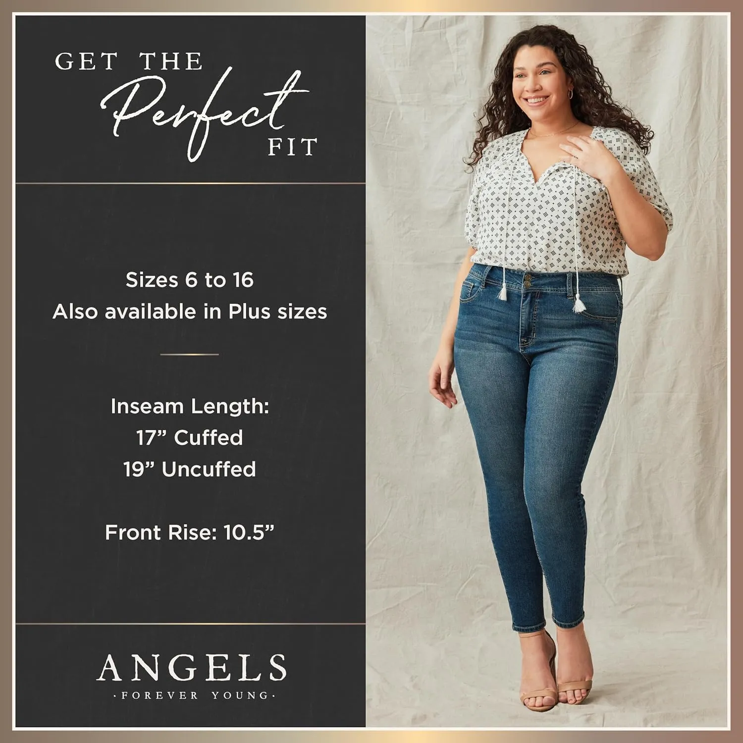 Angels Forever Young Women's Forever Skinny Mid-Rise 17" Inseam Capri Jeans (Available in Plus Sizes)