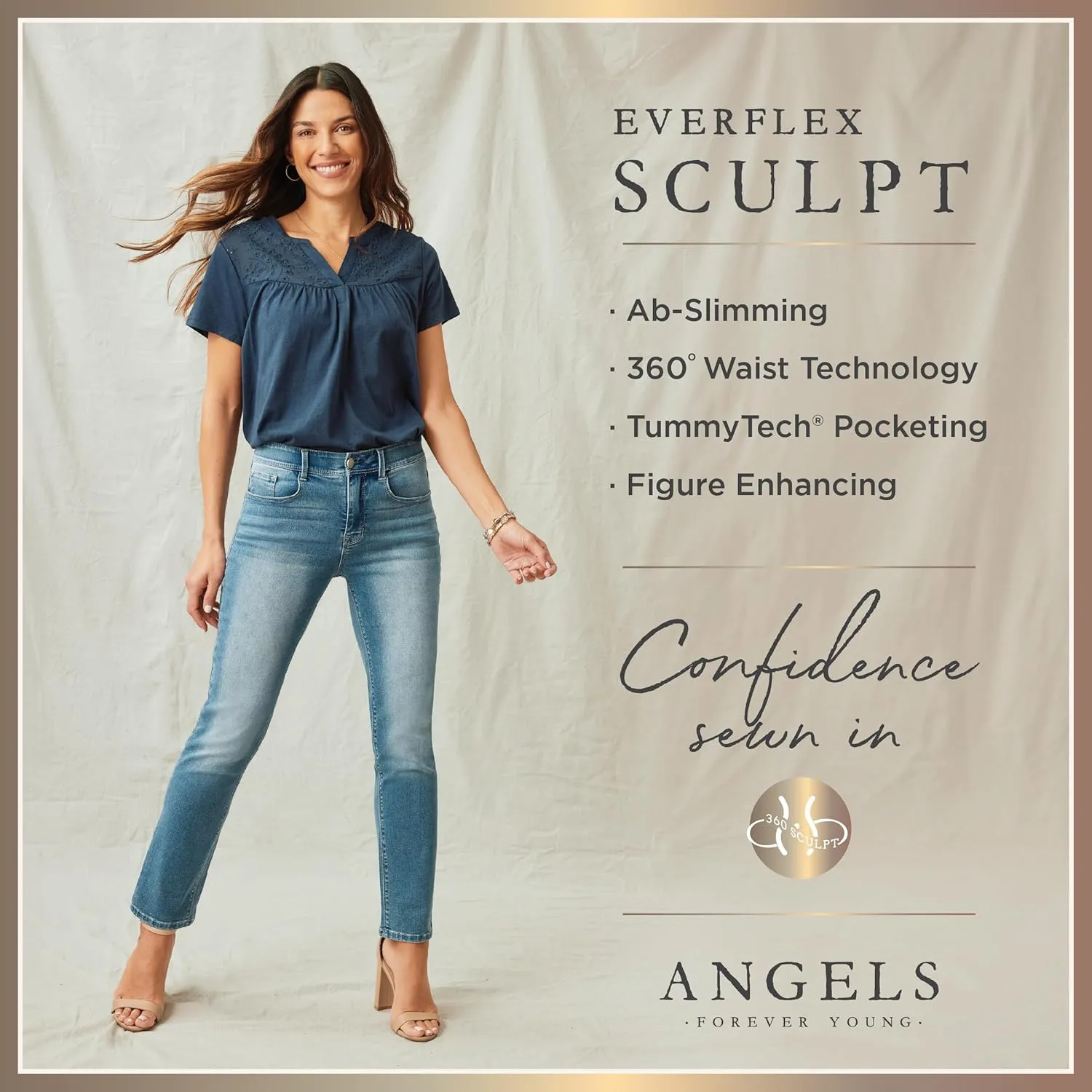 Angels Forever Young Women's Forever Skinny Mid-Rise 17" Inseam Capri Jeans (Available in Plus Sizes)