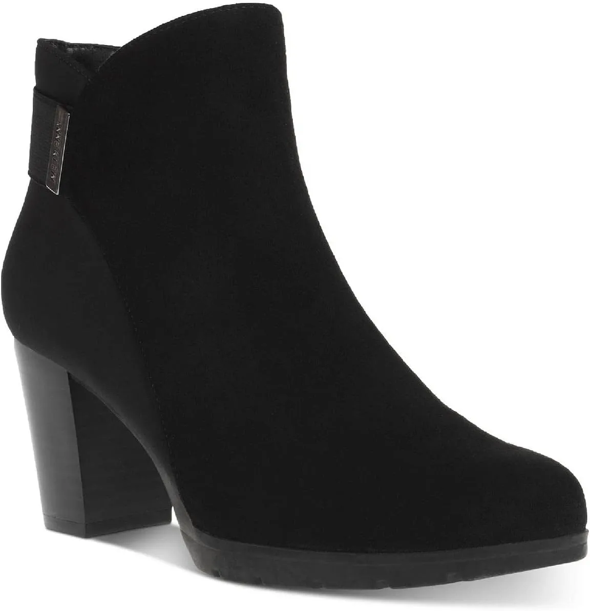 Anne Klein Womens Rina Water Resistant Ankle Boots Black 7.5 Medium (B,M)