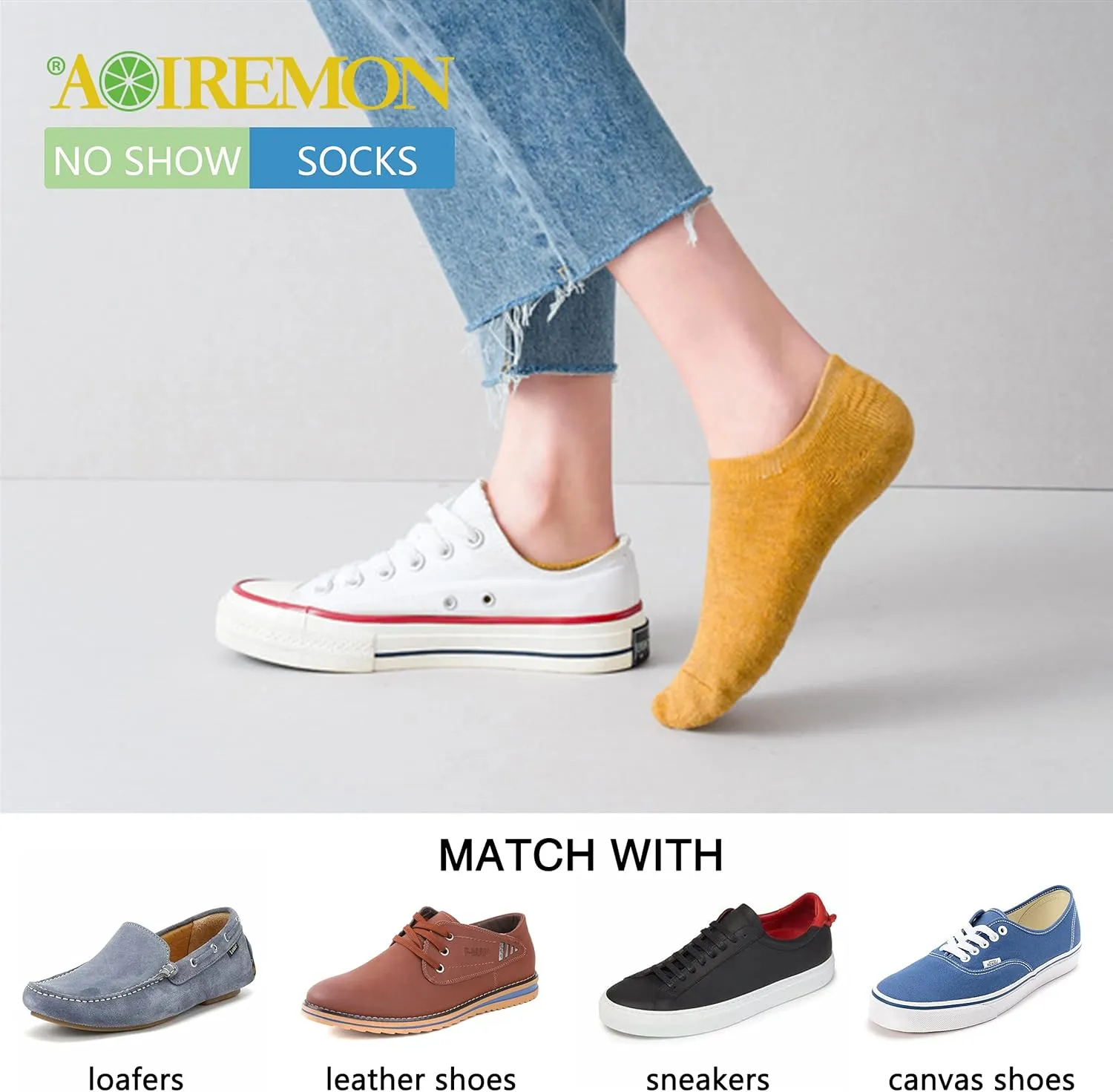 AOIREMON No Show Athletic Socks 5-10 Pairs Hiking Running Ankle Socks For Women Cushion Low Cut Socks