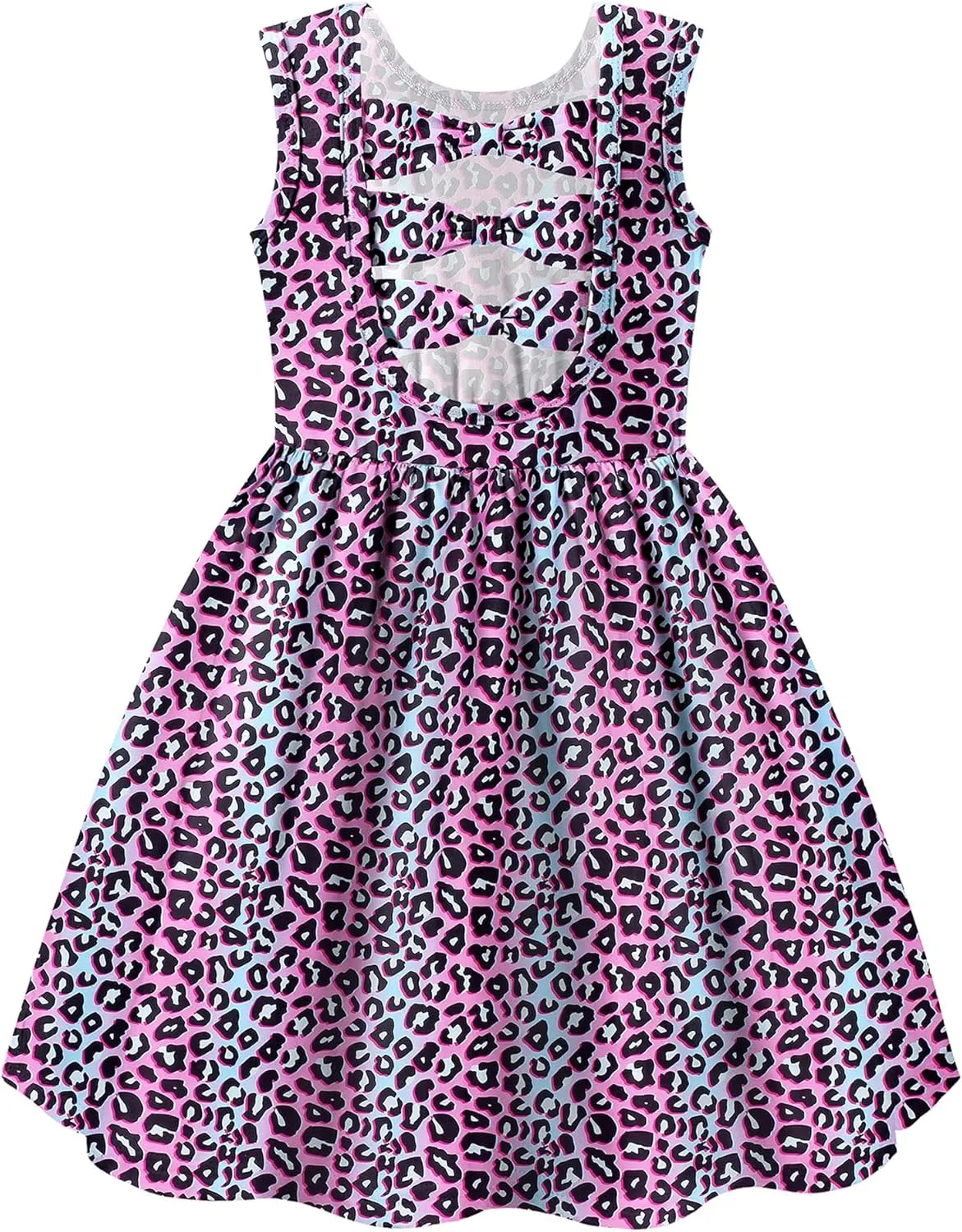 Arshiner Toddler Girls Summer Dress Back Bowknot Sleeveless Twirly Casual Beach Party Sundress with Pockets