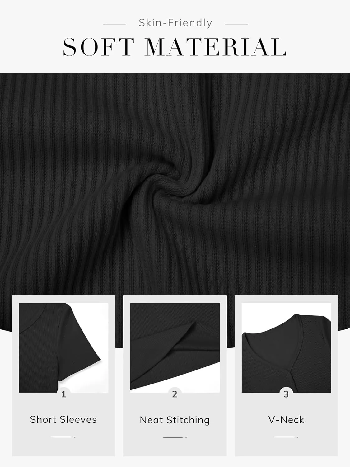 ATHMILE Womens Summer Short Sleeve V Neck Ribbed Knit Button T Shirts Henley Solid Color Trendy BasicTee
