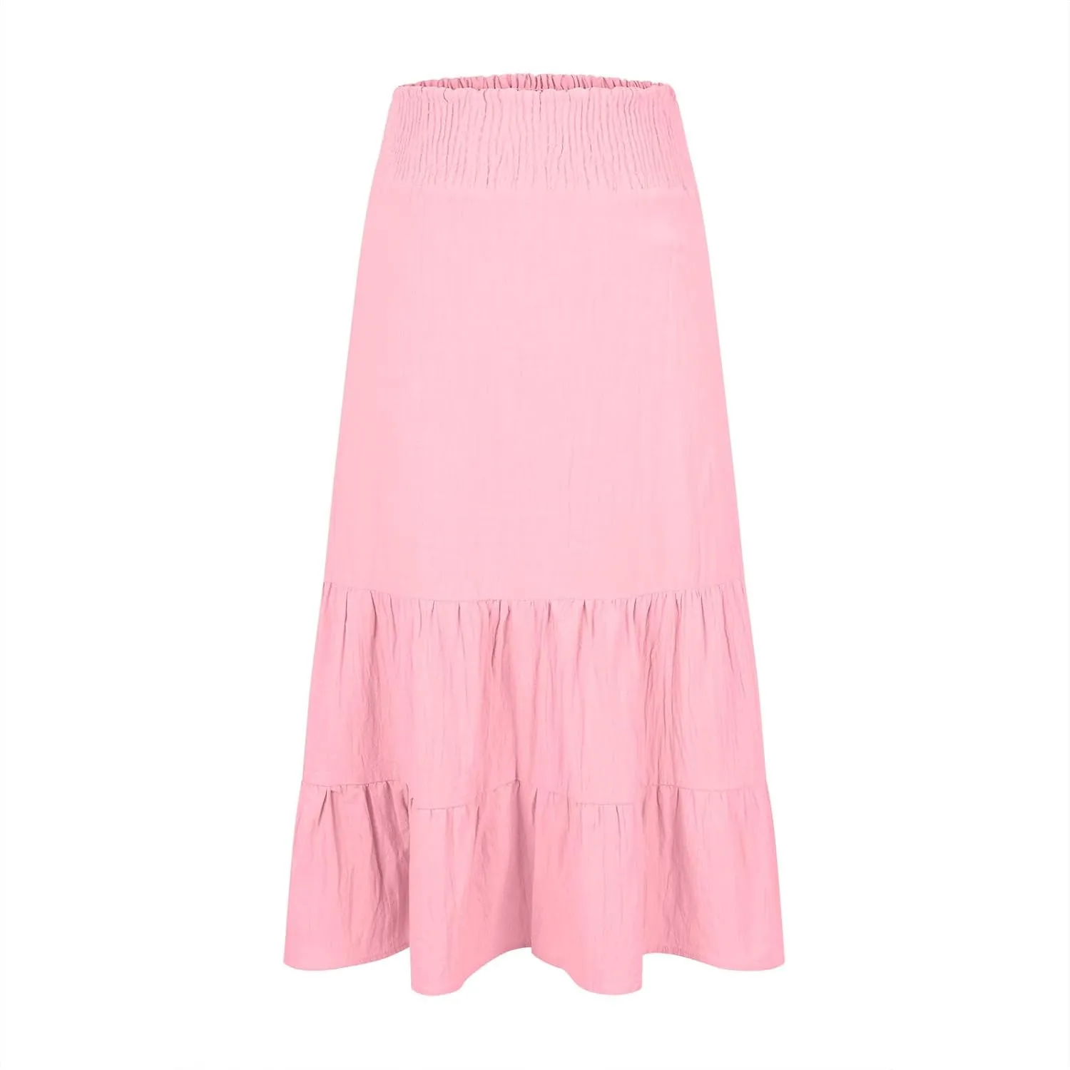 Boho Skirts for Women 2025 Summer Elastic Waist Ruffle Long Skirt Vacation Hawaiian Flowy Tiered Maxi Skirt
