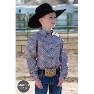 Boy's Cinch Medallion Print Button-Down Western Shirt MTW7060364