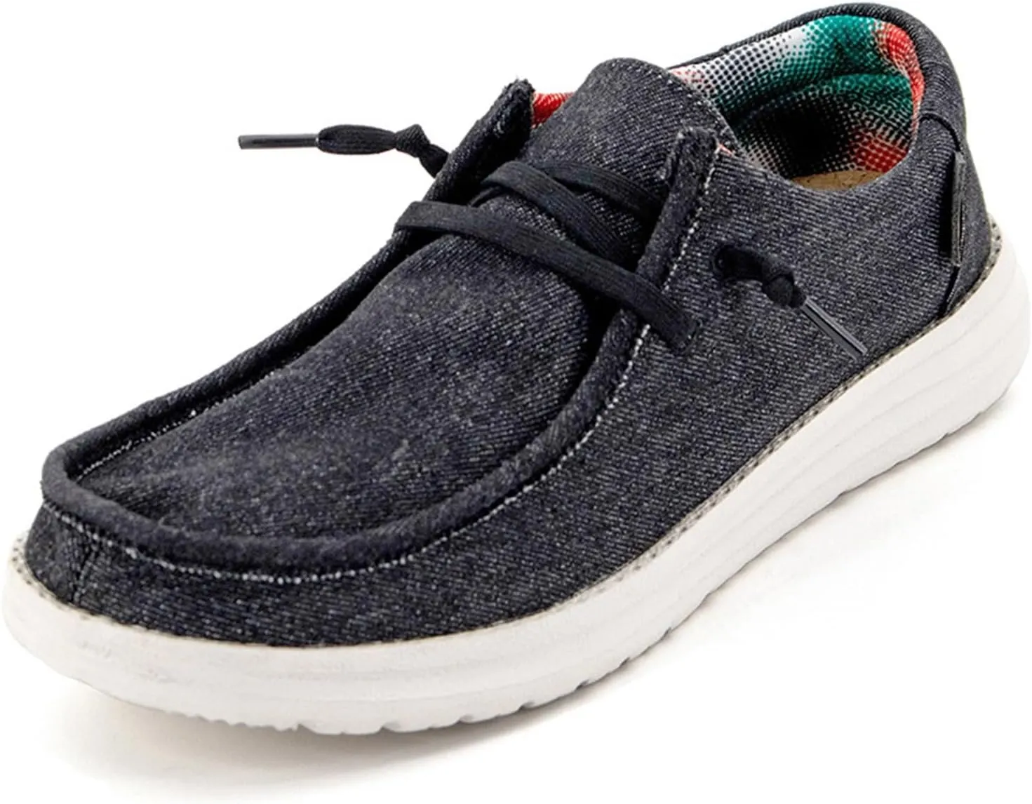 Canvas Mens Loafers Casual Slip On,Classic Comfy Lightweight Mens Deck Shoes,Casual Breathable Mesh Non-Slip Boat Shoes Men Slip On,with Non-Marking Outsole and Drainage