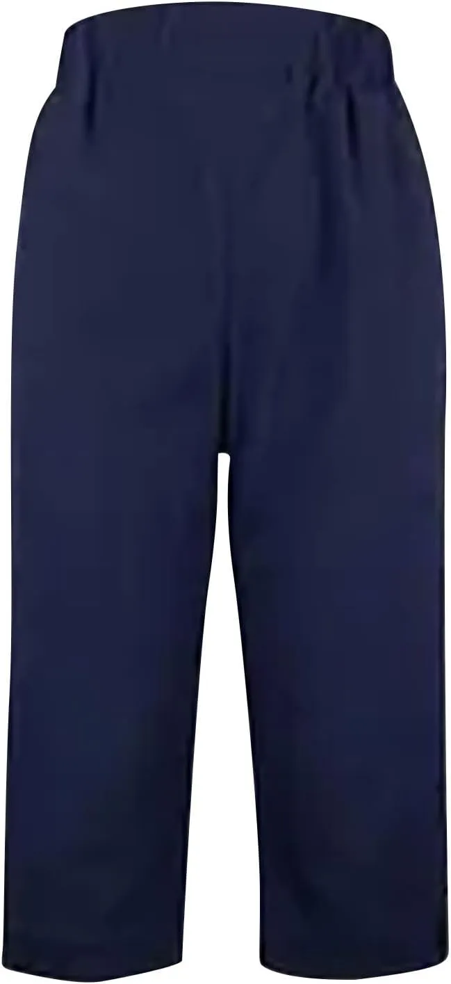Capri Pants for Women,Casual Linen Pants Women 2025 Wide Leg Summer Pants with Pockets Beach Vacation Clothes