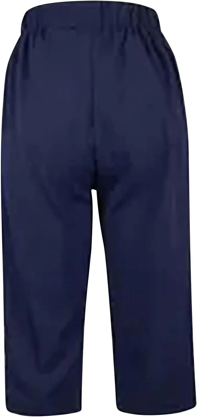 Capri Pants for Women,Casual Linen Pants Women 2025 Wide Leg Summer Pants with Pockets Beach Vacation Clothes