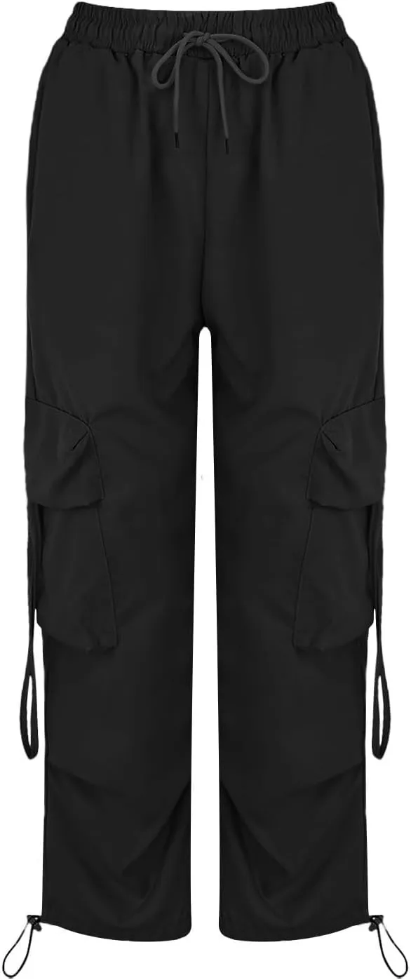 Cargo Pants Women Fashion High Waisted Parachute Pants Y2k Straight Trousers Casual Pants with Pockets