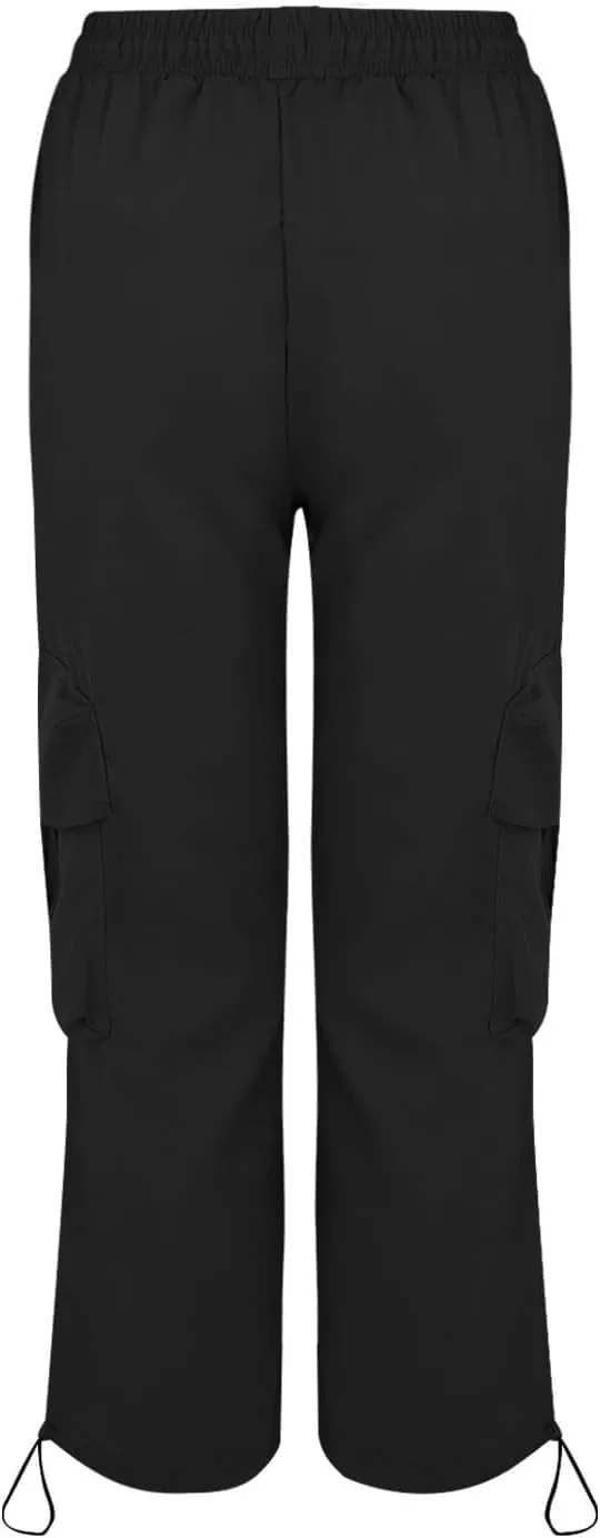 Cargo Pants Women Fashion High Waisted Parachute Pants Y2k Straight Trousers Casual Pants with Pockets