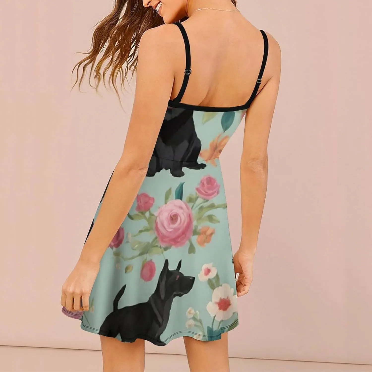 Casual Summer Tank Dress Sleeveless Fitted Beach Swing Dress