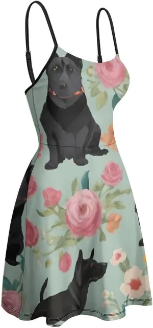 Casual Summer Tank Dress Sleeveless Fitted Beach Swing Dress