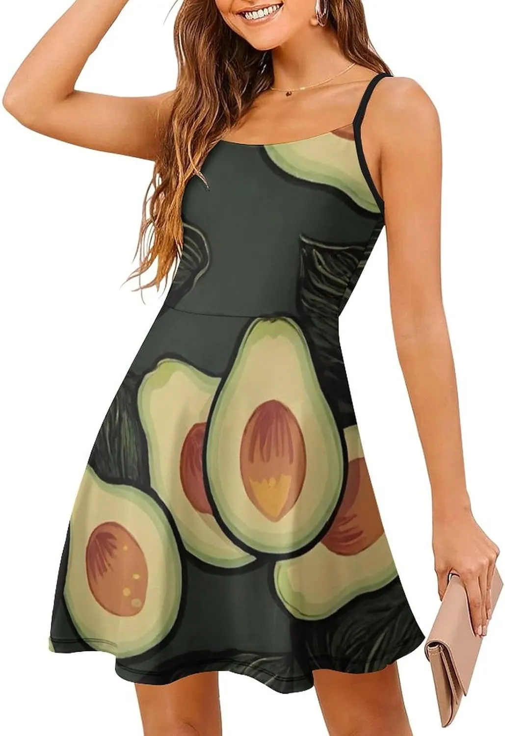 Casual Summer Tank Dress Sleeveless Fitted Beach Swing Dress