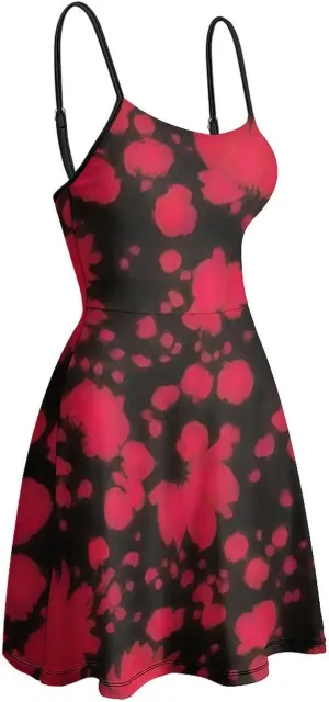 Casual Summer Tank Dress Sleeveless Fitted Beach Swing Dress