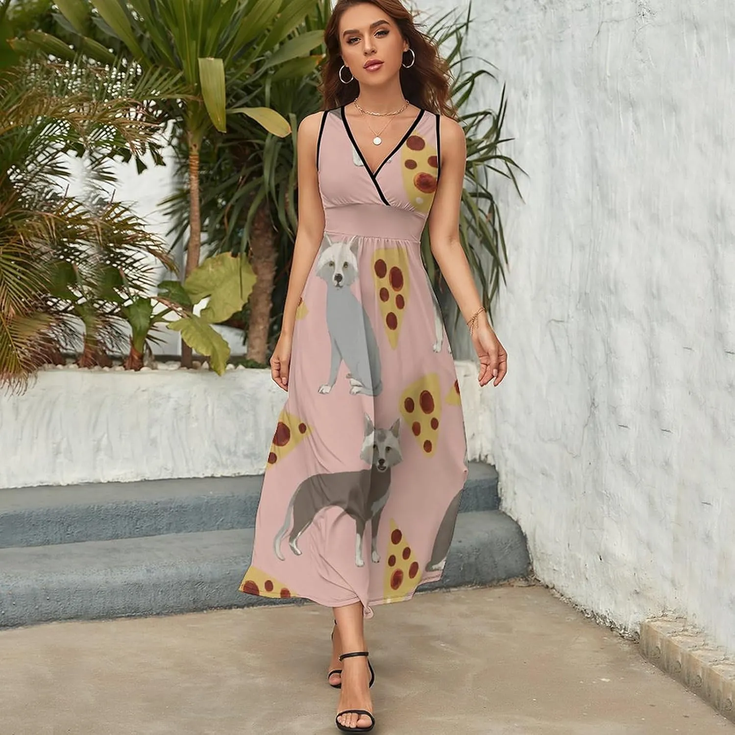 Casual Tank Dress Sleeveless Standard-Fit Holiday Dress