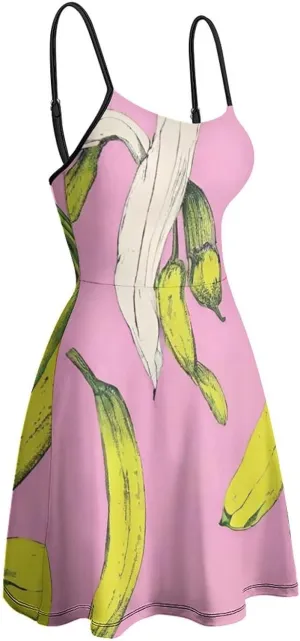 Casual Tank Dress U-Neck Sleeveless Adjustable Beach Dress