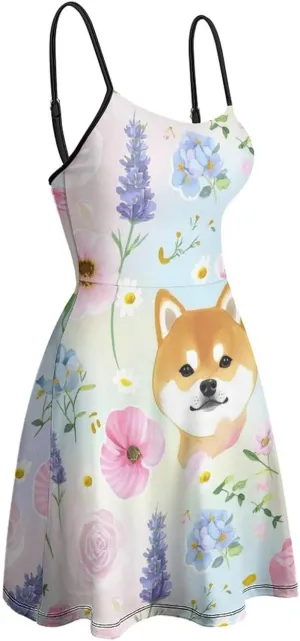 Casual Tank Dress U-Neck Sleeveless Adjustable Beach Dress