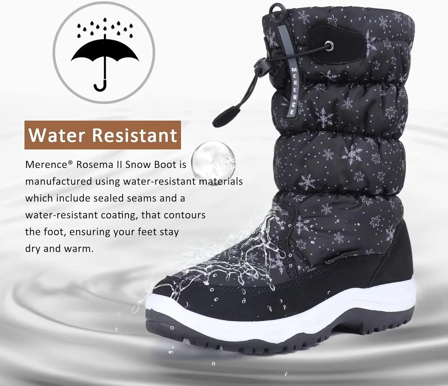 CIOR Women's Snow Boots Winter II Water-Resistant Fur Lined Frosty Warm Anti-Slip Boot U120WMX001-0429