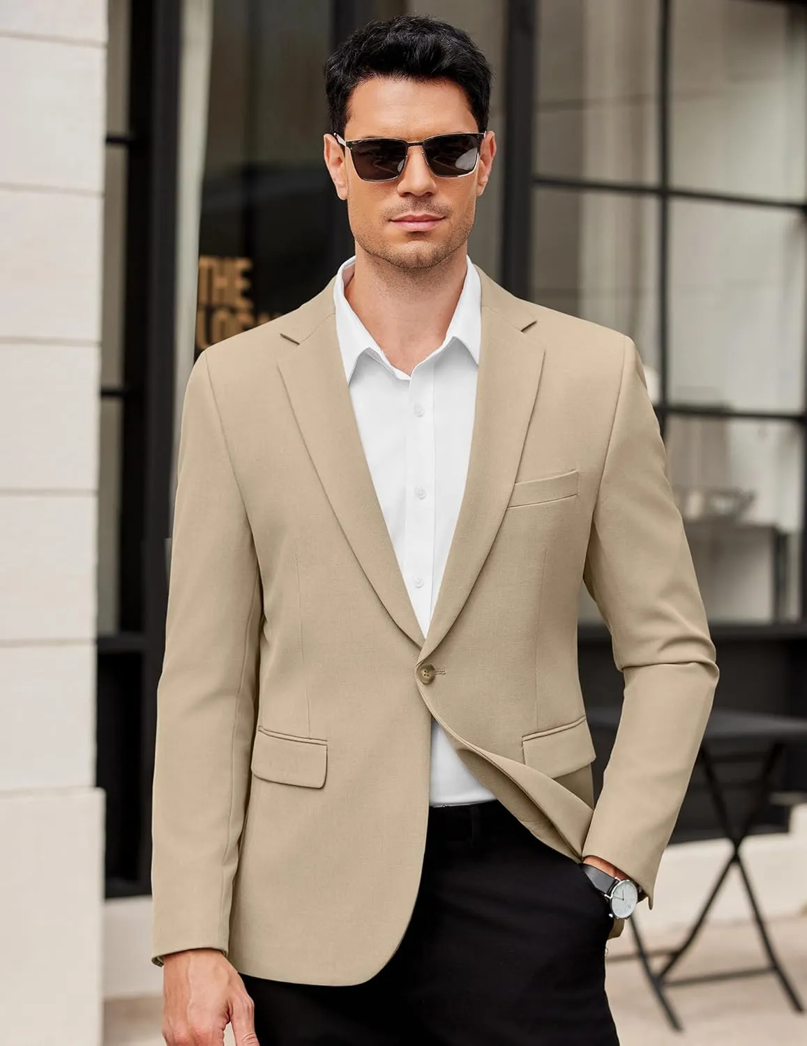 COOFANDY Men's Casual Blazer Regular Fit Lightweight Sport Coats One Button Suit Jacket Dress Blazer Jackets