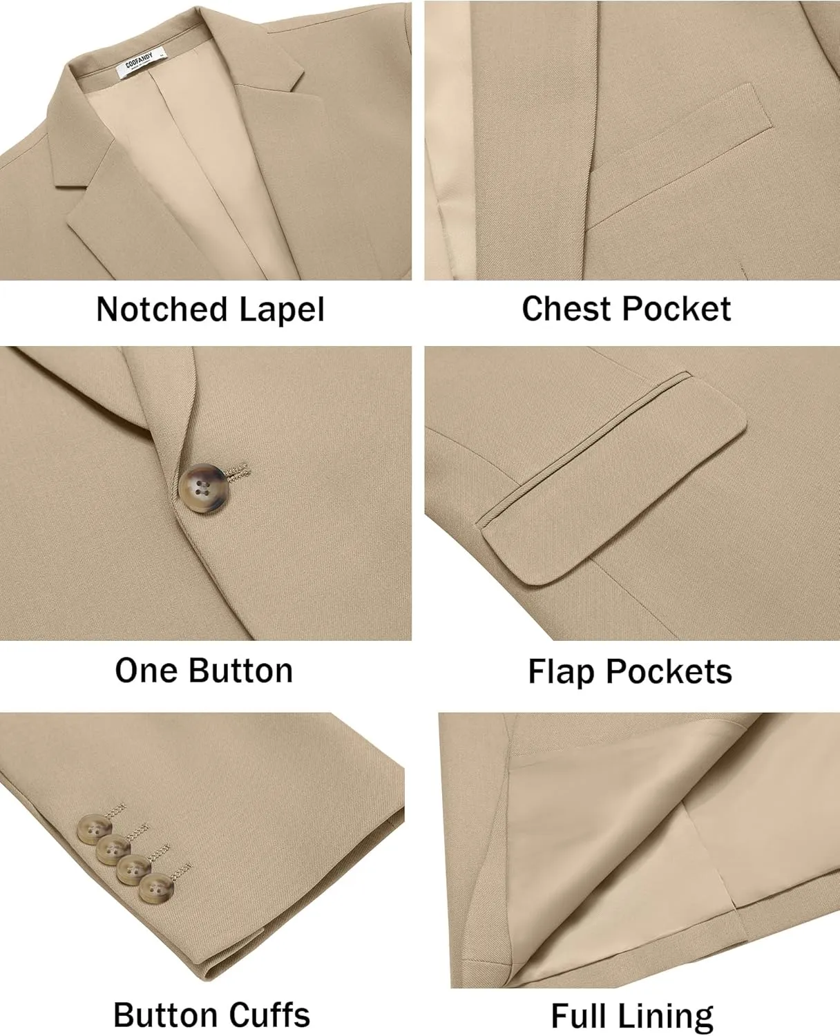 COOFANDY Men's Casual Blazer Regular Fit Lightweight Sport Coats One Button Suit Jacket Dress Blazer Jackets