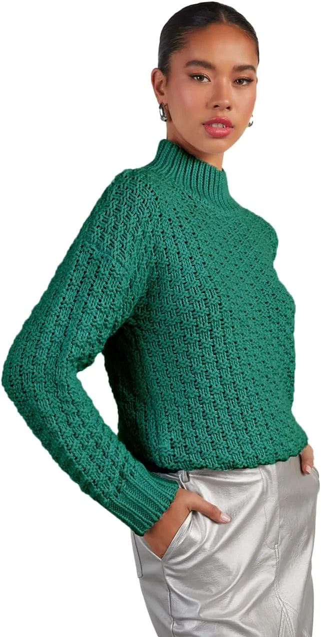 cordat Women's 2024 Fall Long Sleeve Turtleneck Sweater Tops Hollow Knit Soft Pullover Jumper