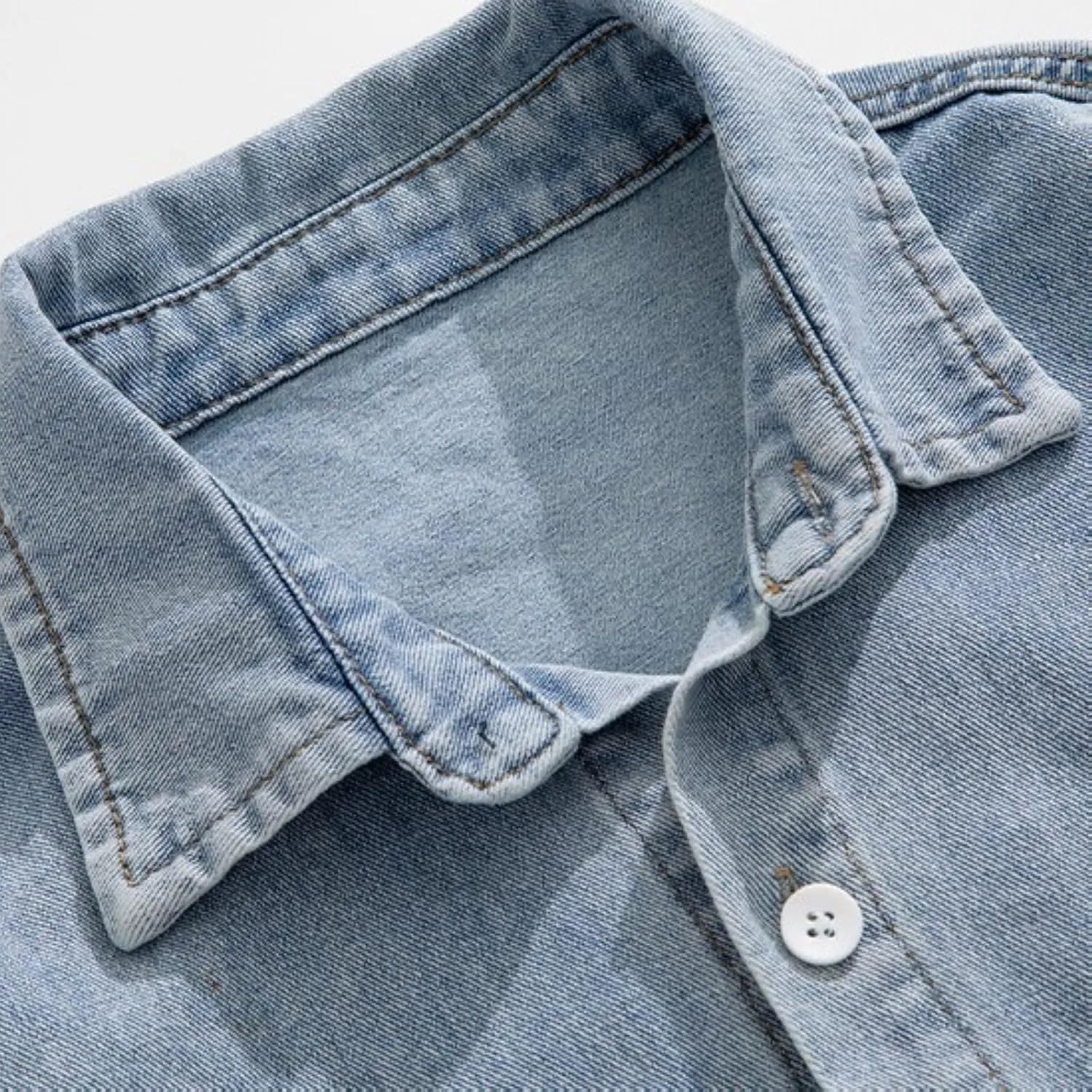 Couple Casual Denim Shirt Relaxed Fit Oversized Hip Hop Outerwear Classic Western Shirt Coat