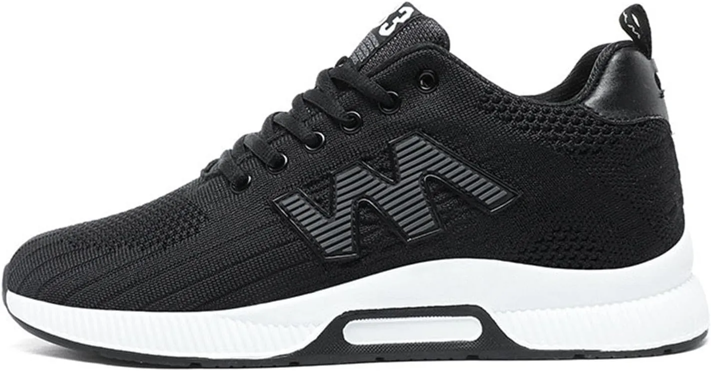 Couple Men's Elevator Shoes Men's Casual Mesh Trainers Lightweight Breathable Lace Up Sports Shoes with Hidden Lift Heel for Men Cm Sneaker Boots for Men Steel Toe Light