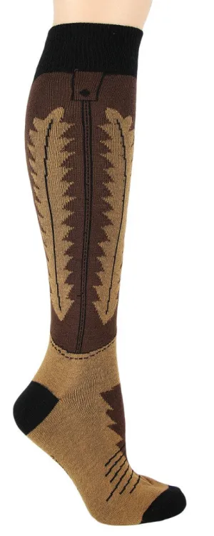 Cowboy Boot Knee High Socks (Women's)