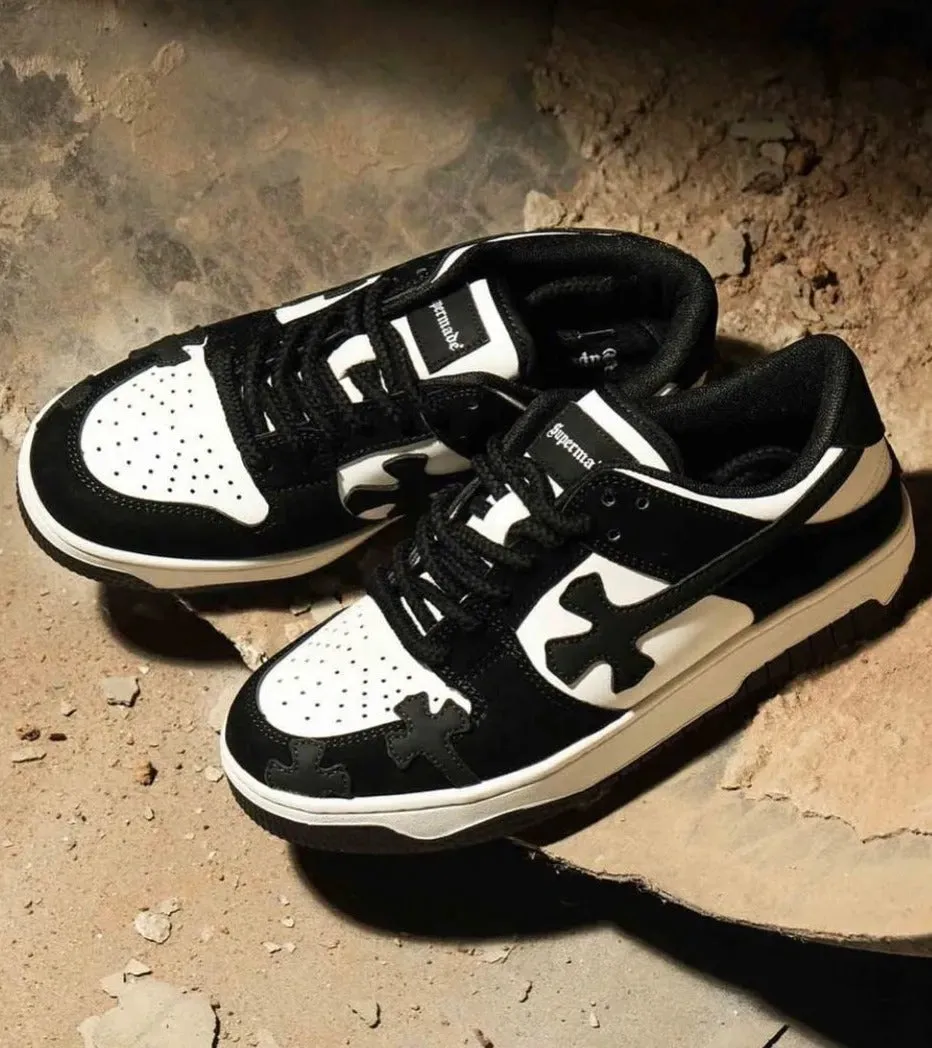 Cross Embroidery Skateboard Shoes