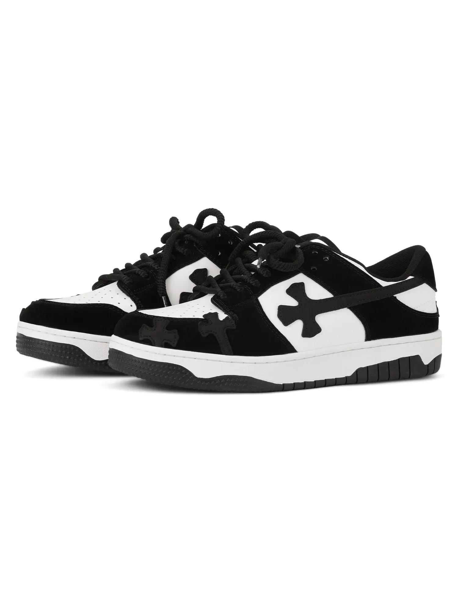 Cross Embroidery Skateboard Shoes