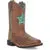 DAN POST GIRLS BROWN BOOTS WITH TEAL LEOPARD STAR INLAY