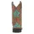 DAN POST GIRLS BROWN BOOTS WITH TEAL LEOPARD STAR INLAY