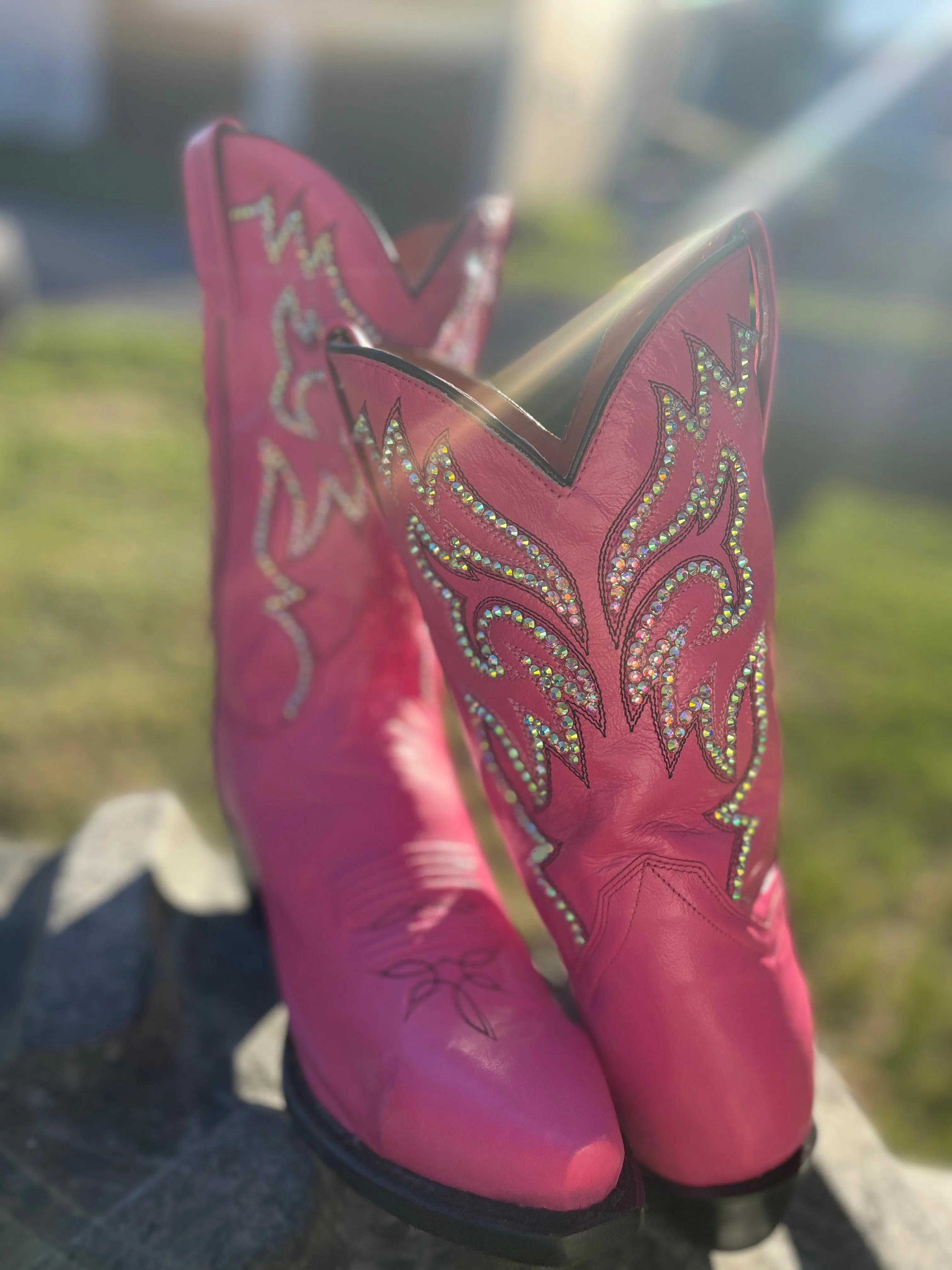 Dan Post Pink Cowboy Boots, Western Boots for Women, Sparkle Cowboy Boots