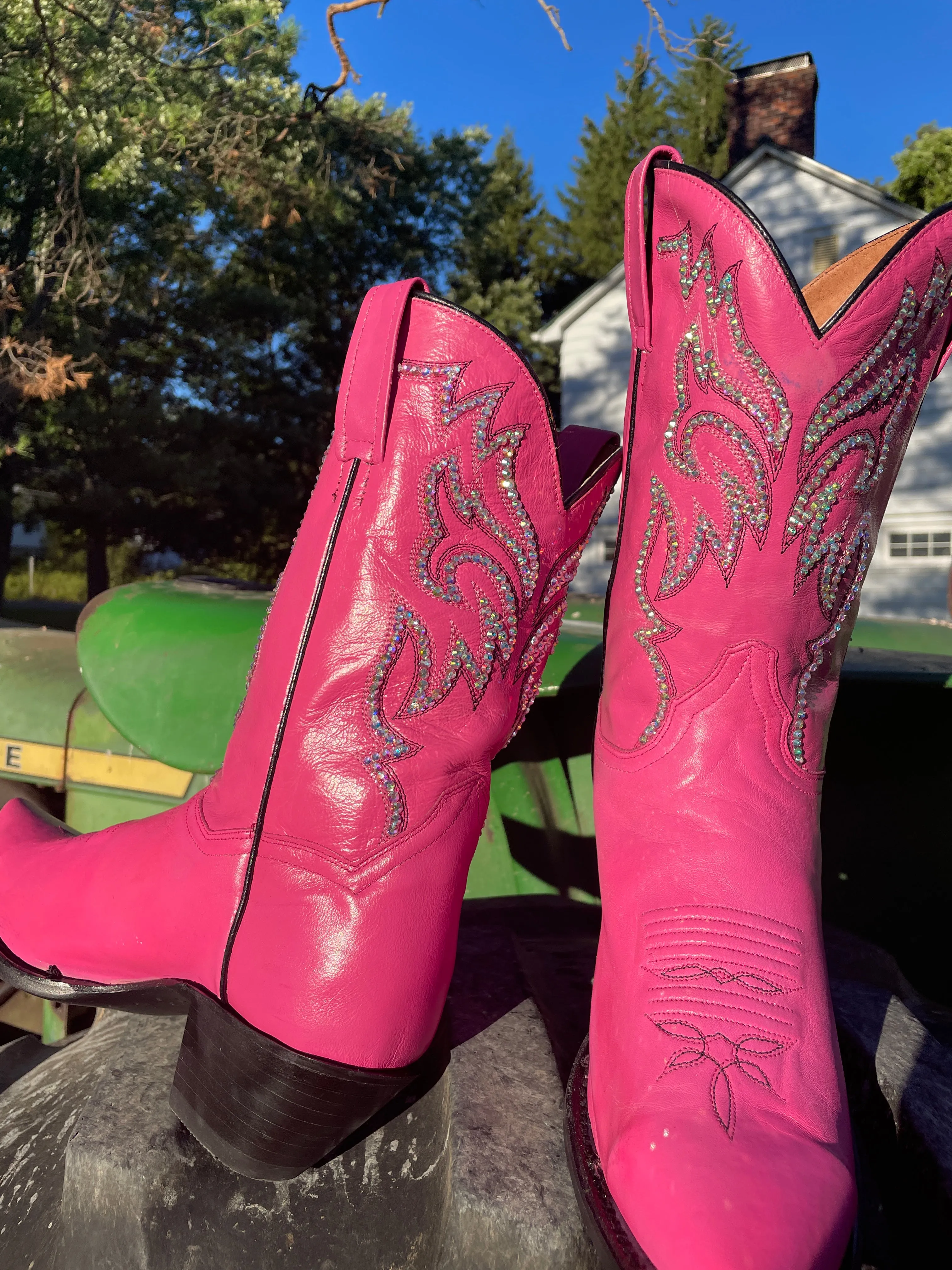 Dan Post Pink Cowboy Boots, Western Boots for Women, Sparkle Cowboy Boots