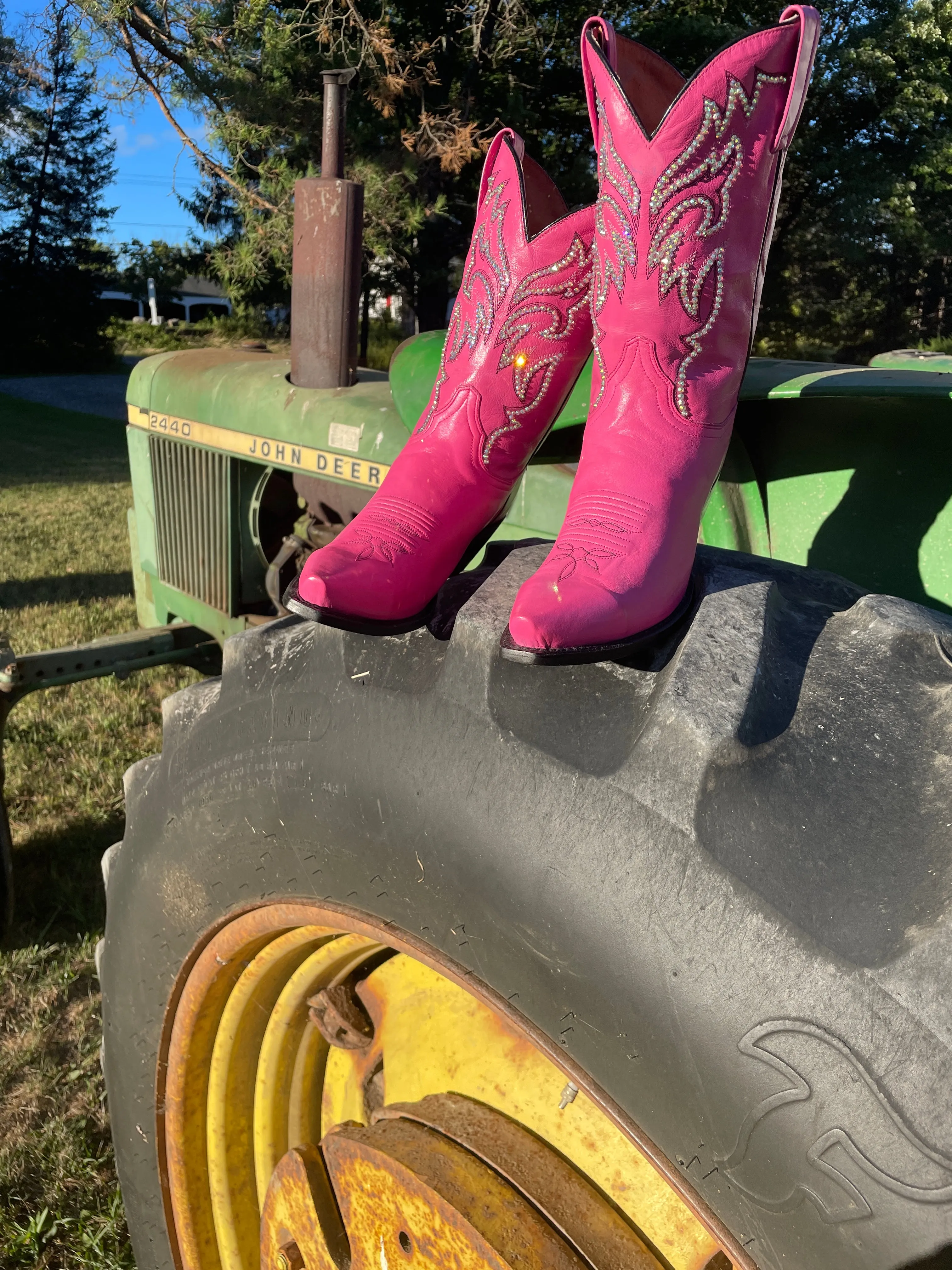 Dan Post Pink Cowboy Boots, Western Boots for Women, Sparkle Cowboy Boots