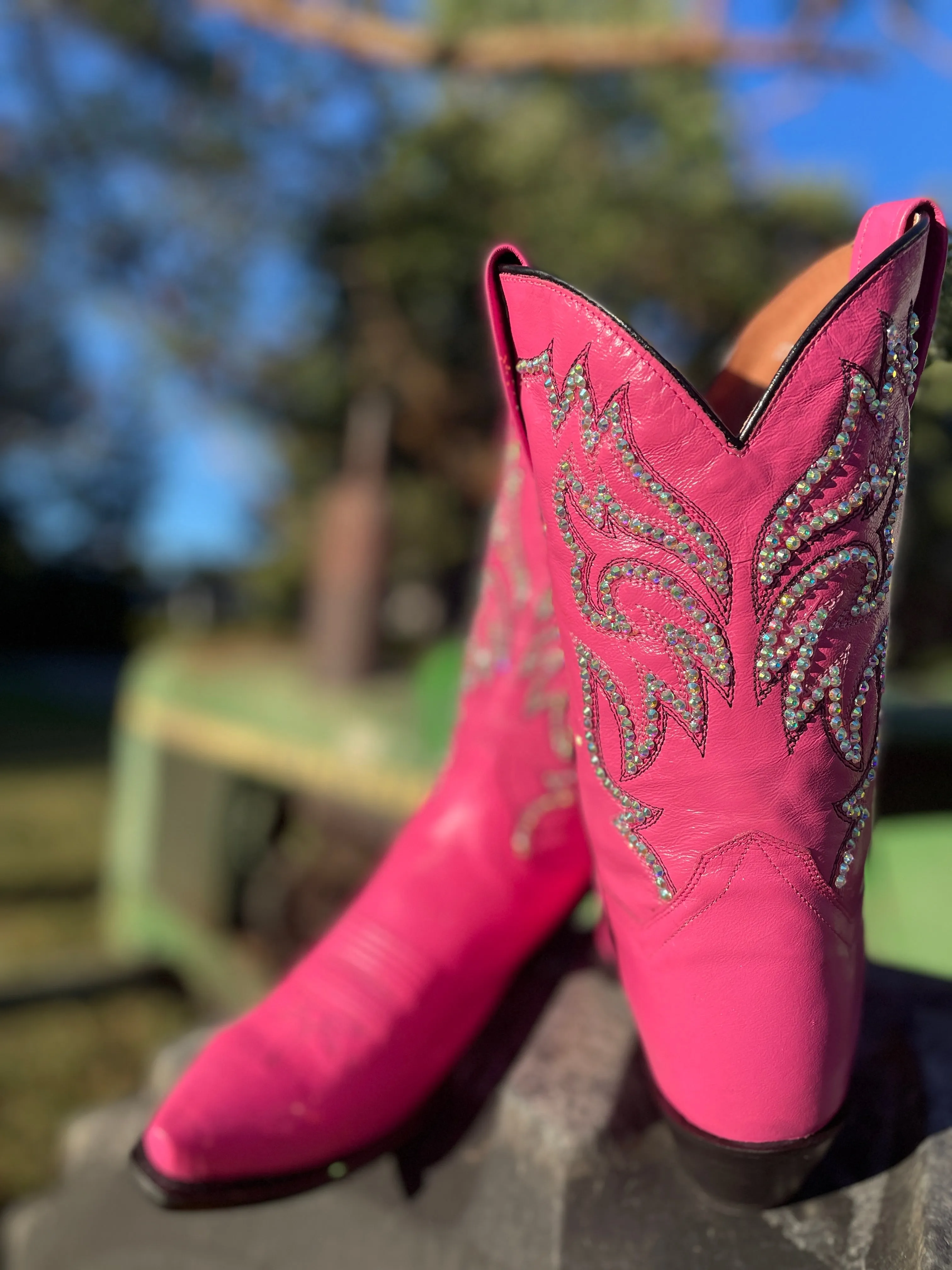 Dan Post Pink Cowboy Boots, Western Boots for Women, Sparkle Cowboy Boots