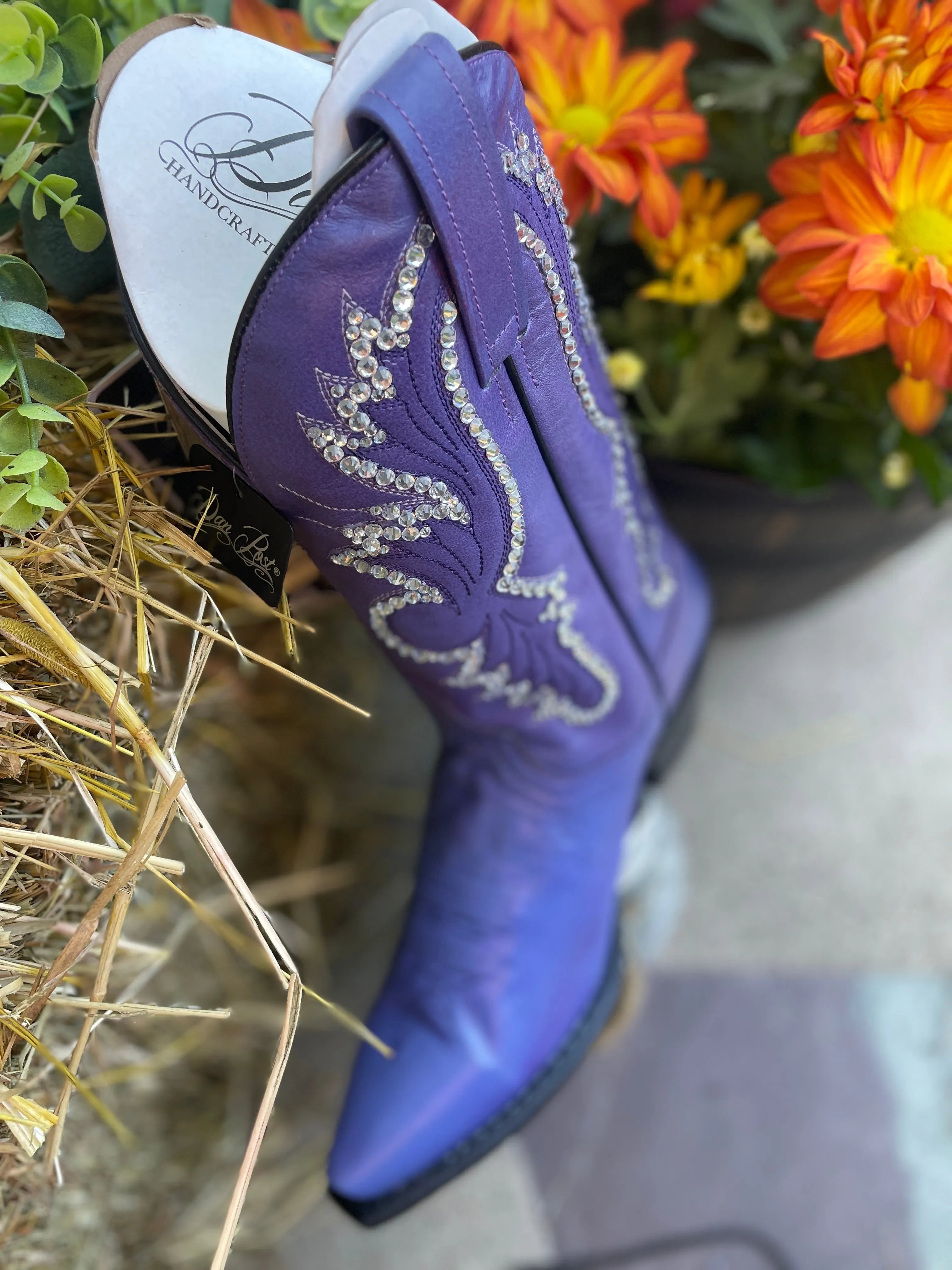 Dan Post Purple Cowboy Boots, Western Boots for Women, Sparkle Cowboy Boots