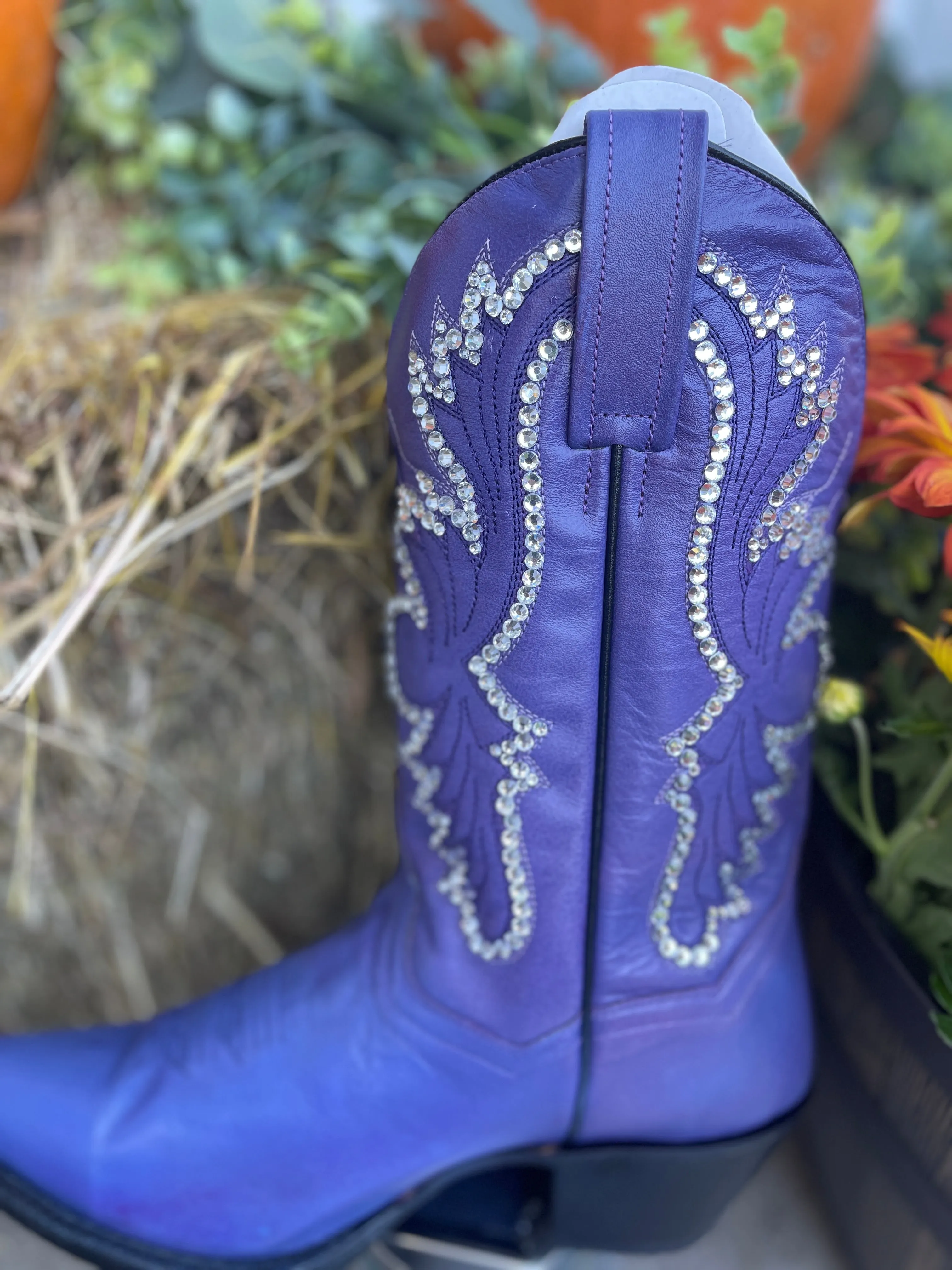 Dan Post Purple Cowboy Boots, Western Boots for Women, Sparkle Cowboy Boots