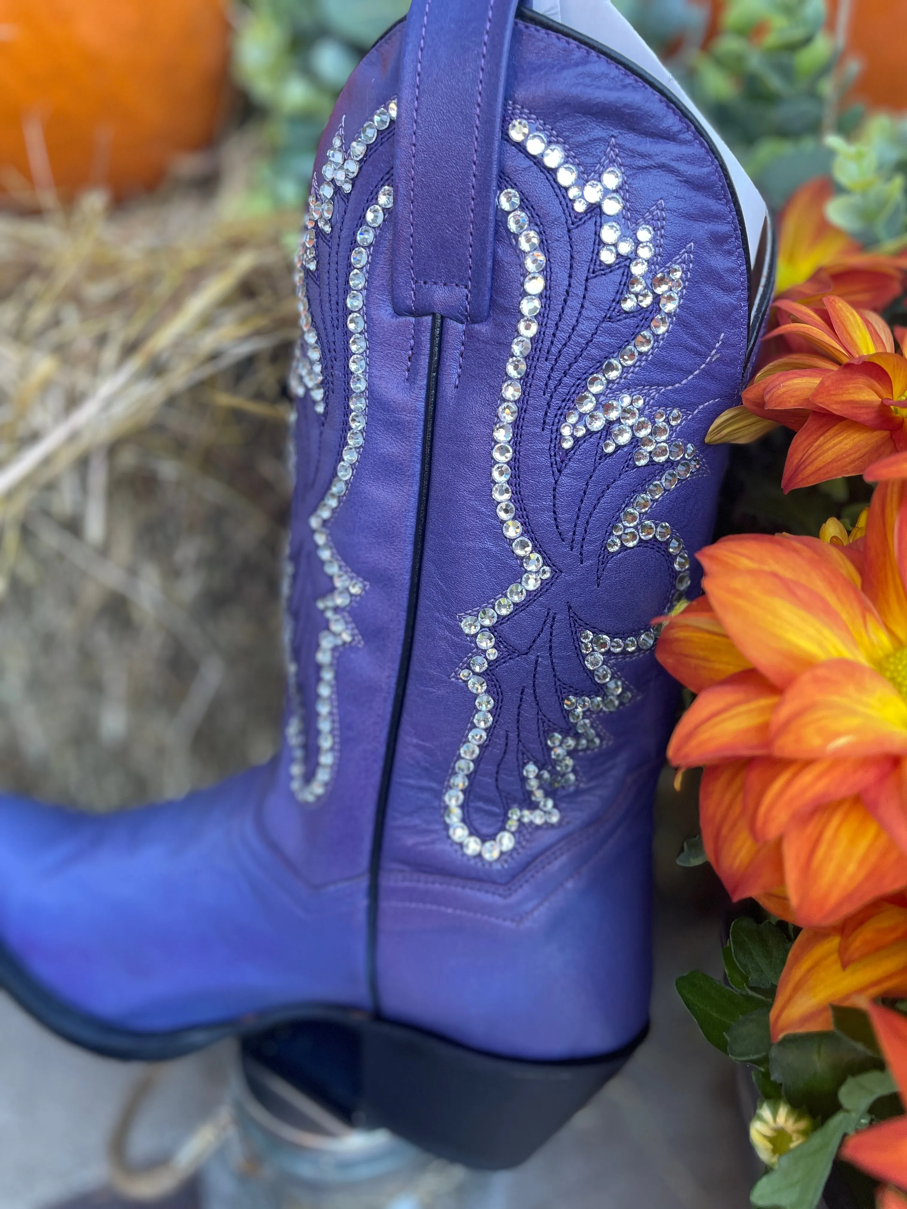 Dan Post Purple Cowboy Boots, Western Boots for Women, Sparkle Cowboy Boots