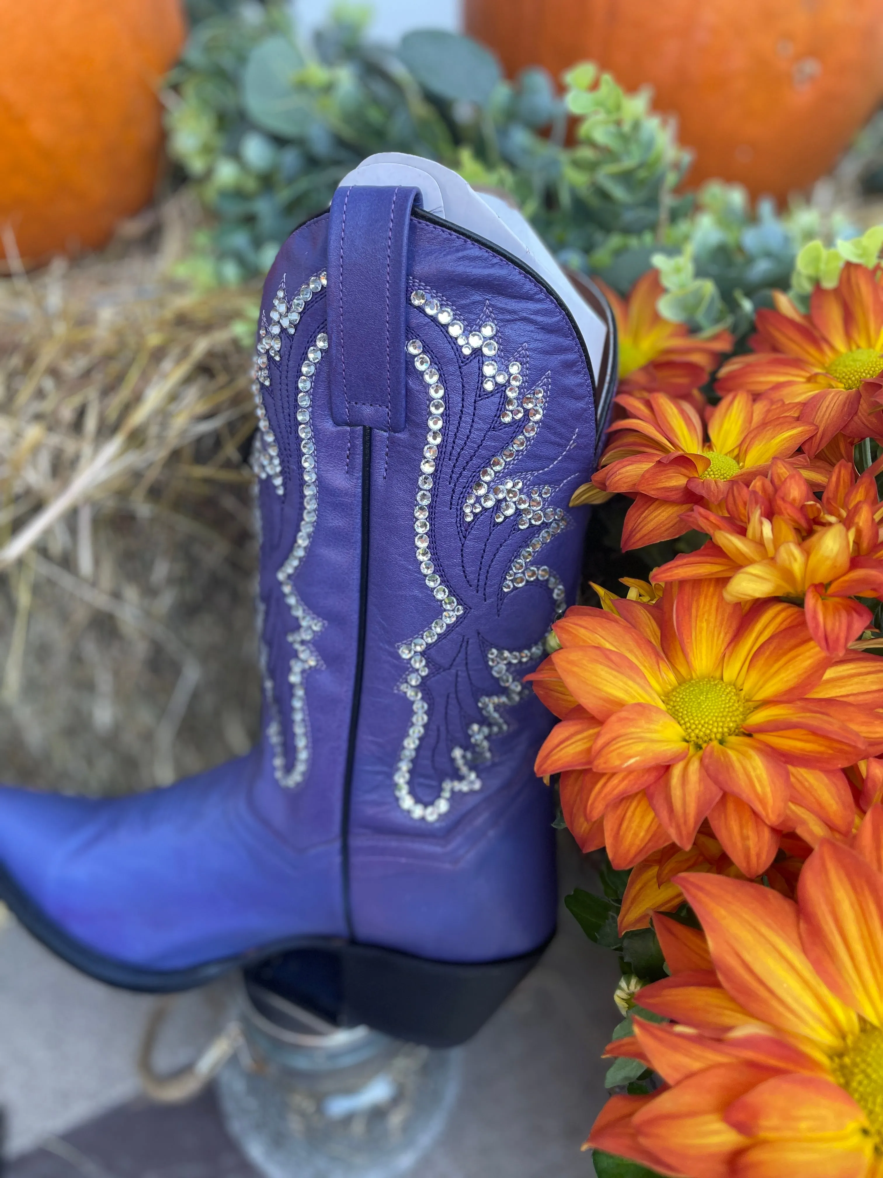 Dan Post Purple Cowboy Boots, Western Boots for Women, Sparkle Cowboy Boots