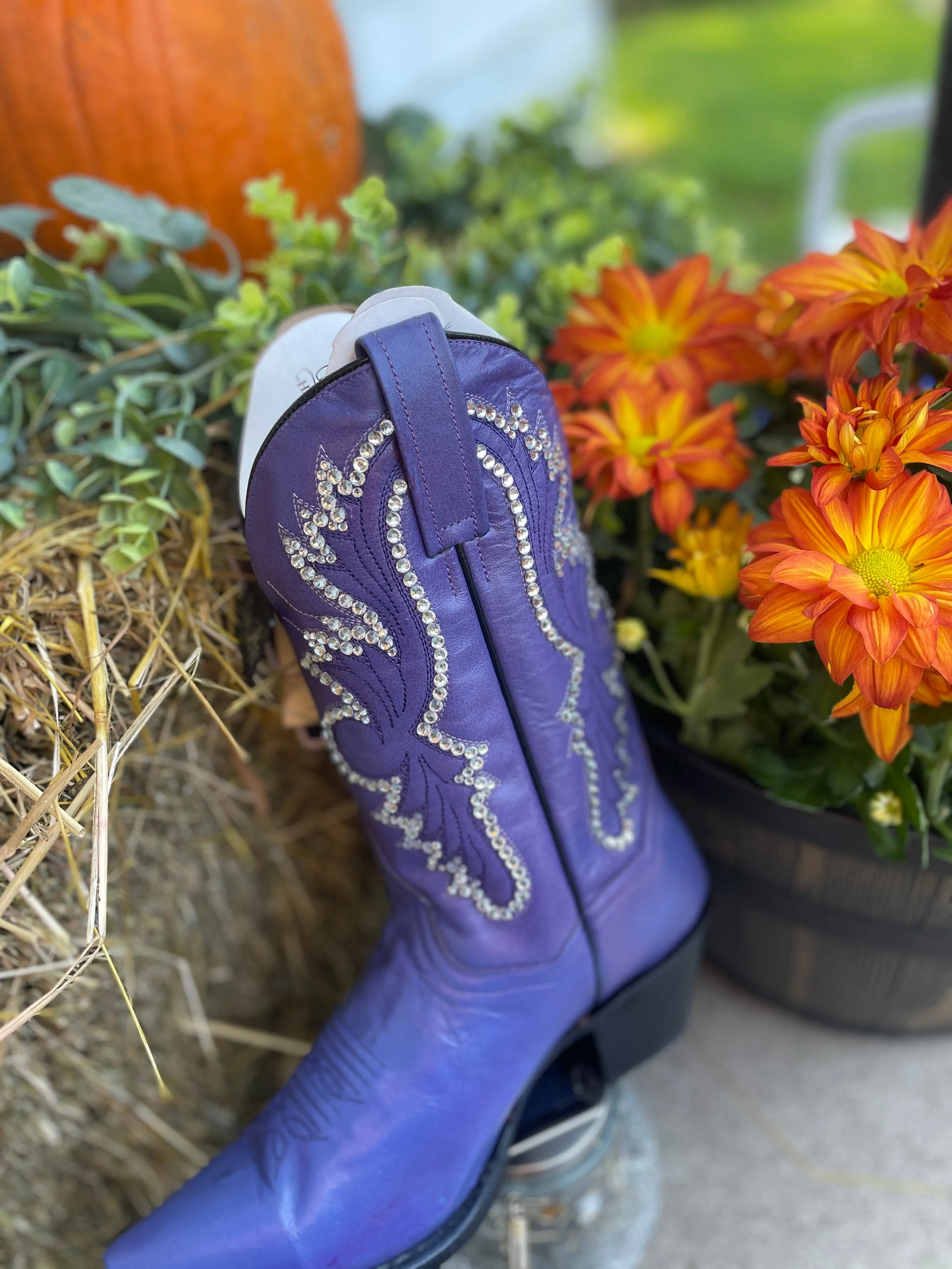 Dan Post Purple Cowboy Boots, Western Boots for Women, Sparkle Cowboy Boots